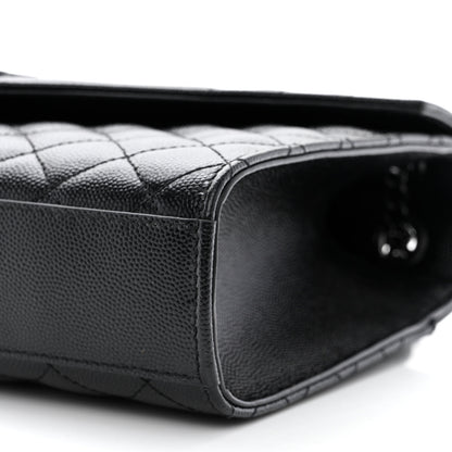 Saint Laurent Grain De Poudre Textured Mixed Matelasse Triquilt Medium Monogram Monochrome Satchel Black 10 of 11