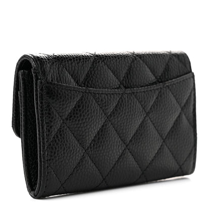 Chanel Caviar Quilted Flap Card Holder Wallet Black 3 of 8