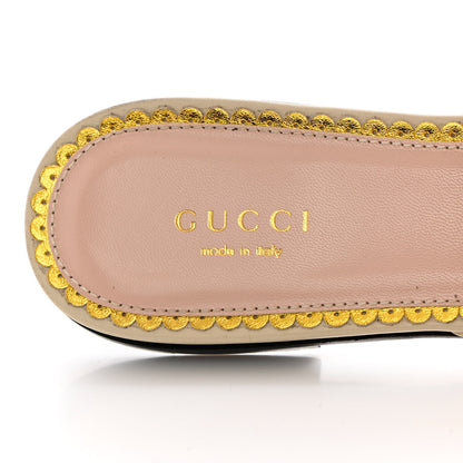 Gucci Nappa Queen Margaret Flat Slide Sandals 38 Vintage White 7 of 11