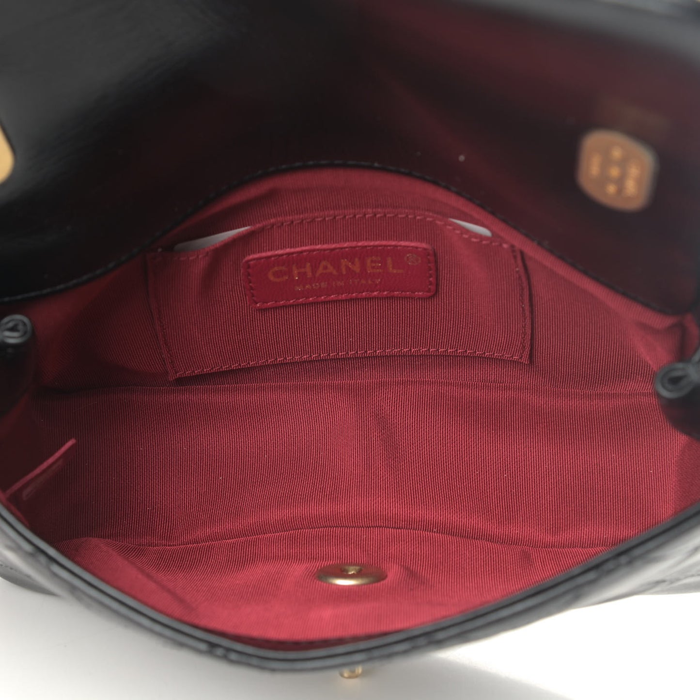 Calfskin Quilted Mini Rectangular Crystal Pearls Chain Flap Black