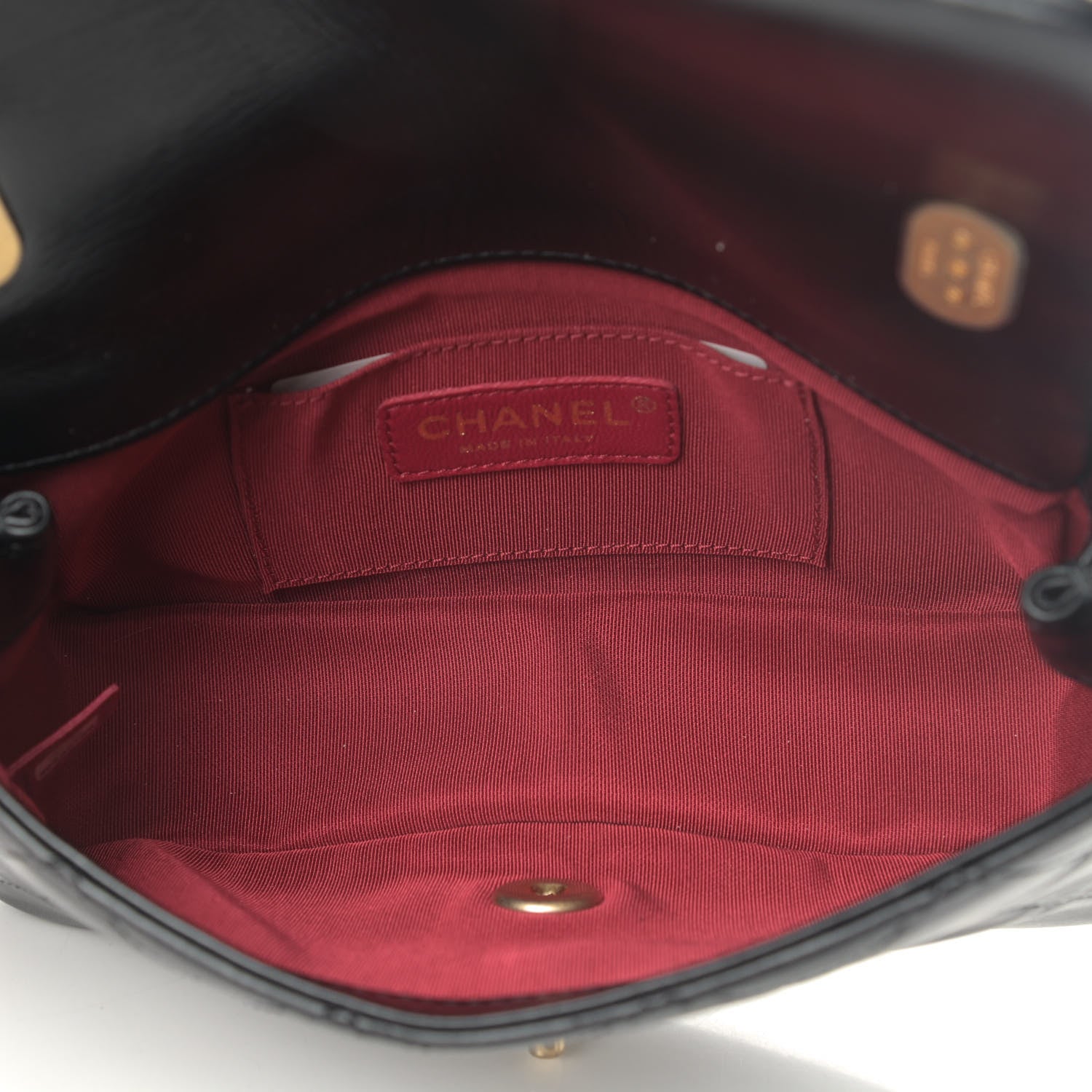 Chanel Calfskin Quilted Mini Rectangular Crystal Pearls Chain Flap Black 4 of 4