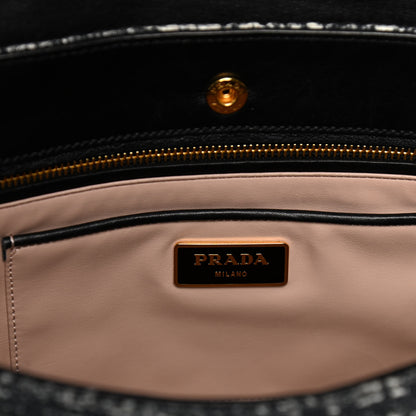 Prada Tweed Clutch Black White 6 of 12