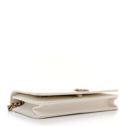 Chanel Caviar Quilted Boy Wallet On Chain WOC White 6 of 15