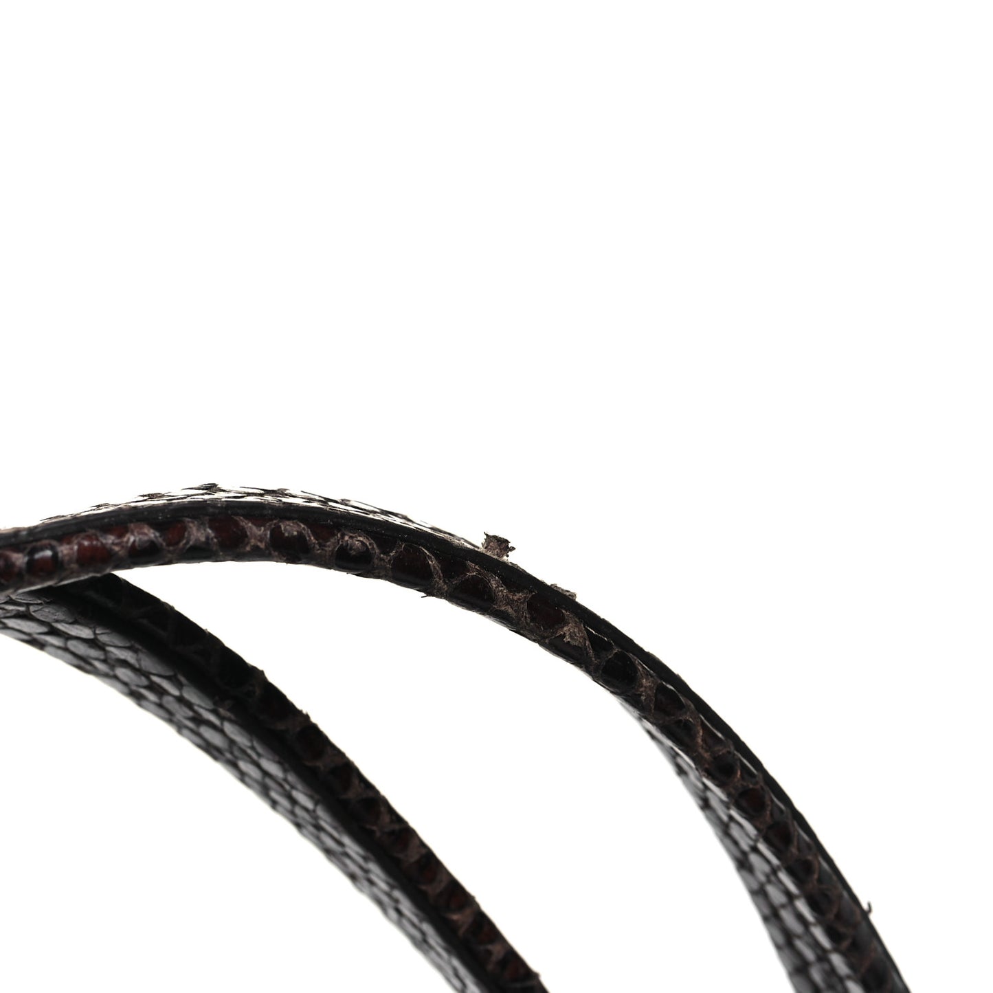 Goatskin Snakeskin Embossed Spin Tote Sooty Brown