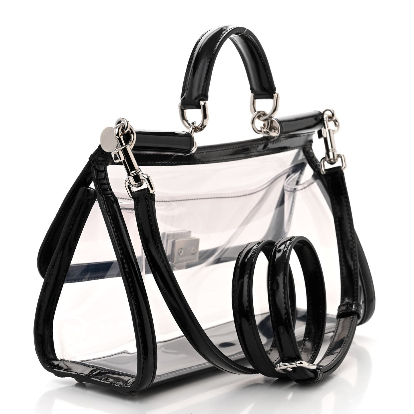 PVC Medium Miss Sicily Satchel Transparent Black