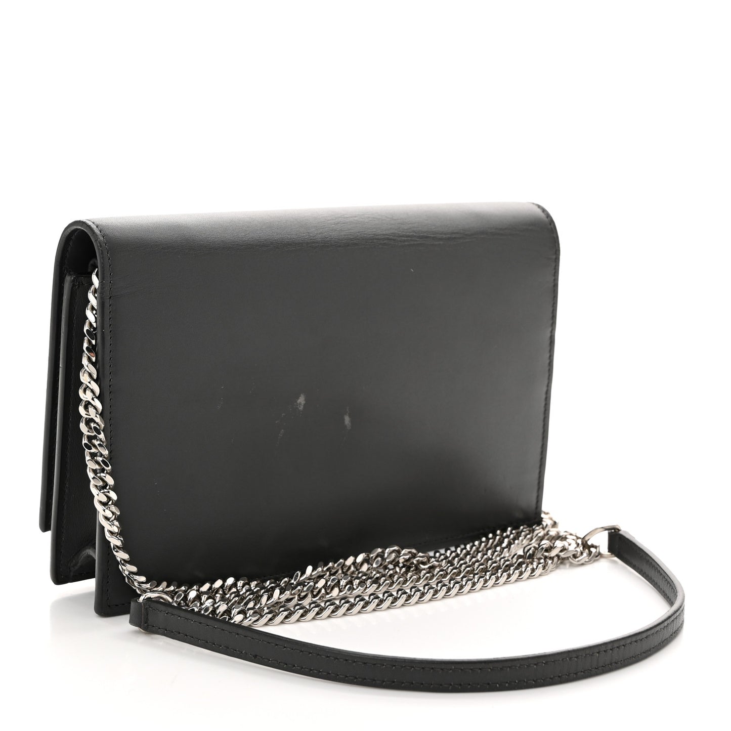 Smooth Calfskin Classic Monogram Kate Tassel Chain Wallet Asphalt