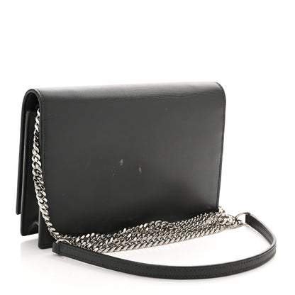 Saint Laurent Smooth Calfskin Classic Monogram Kate Tassel Chain Wallet Asphalt 3 of 11