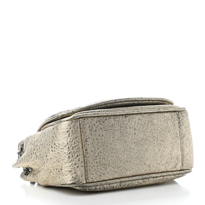 Chanel Distressed Metallic Lambskin Quilted Le Marais Ligne Flap Shoulder Bag Gold 4 of 9