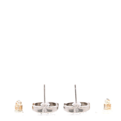 Chanel Crystal Pearl Flower CC Earrings Silver 3 of 5