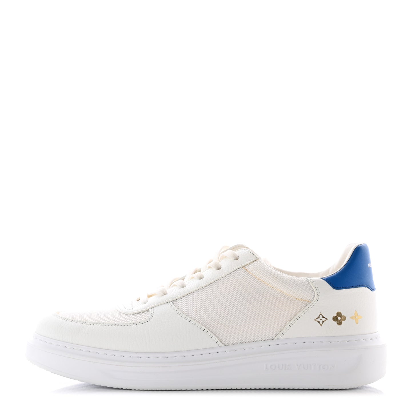 Calfskin Monogram Beverly Hills Sneakers 9 White Blue