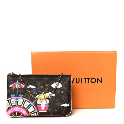 Louis Vuitton Monogram 2020 Christmas Animation Big Wheel Double Zip Pochette Rose Ballerine 13 of 13