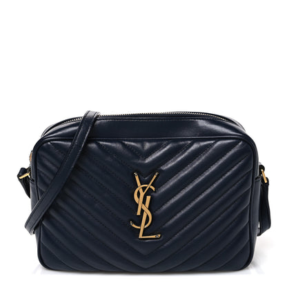 Saint Laurent Calfskin Matelasse Monogram Lou Camera Bag Deep Marine 1 of 10