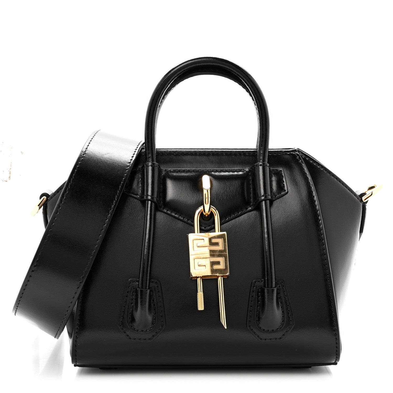 Givenchy Box Calfskin Mini Lock Antigona Shoulder Bag Black 1 of 9