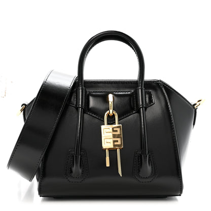 Givenchy Box Calfskin Mini Lock Antigona Shoulder Bag Black 1 of 9