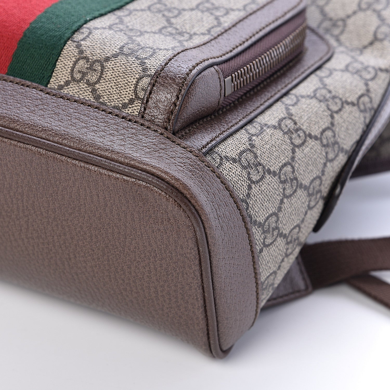 Gucci GG Supreme Monogram Calfskin Web Small Ophidia Day Backpack Beige Ebony New Acero 10 of 10
