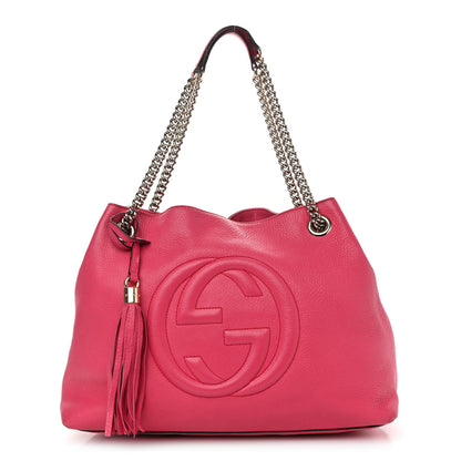 Gucci Pebbled Calfskin Medium Soho Chain Shoulder Bag Pink 1 of 17