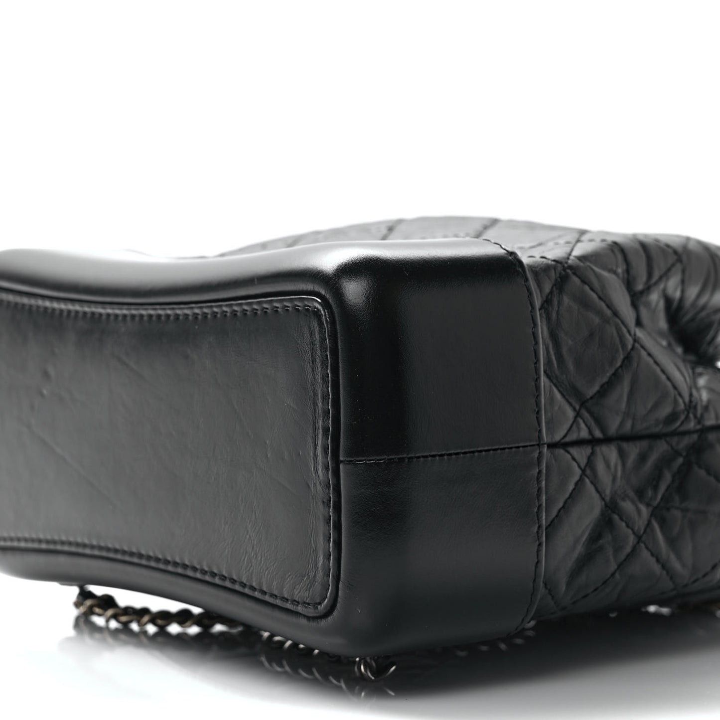 Aged Calfskin Quilted Small Gabrielle Backpack Black