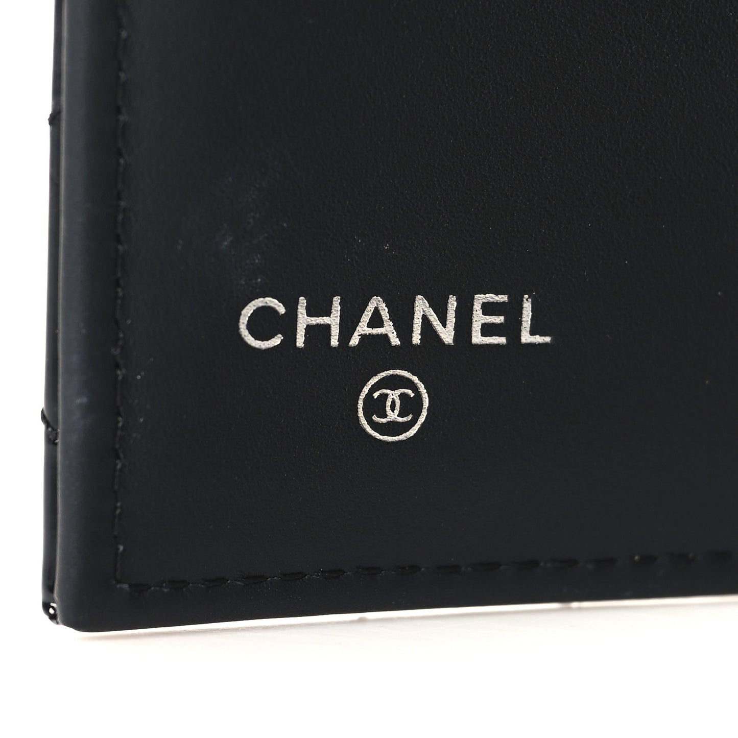 Patent Quilted Large Flap Wallet Black