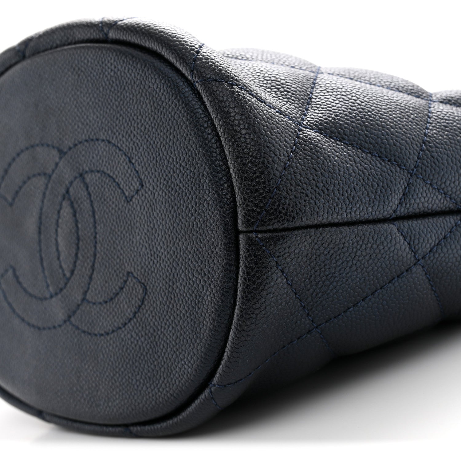 Chanel Iridescent Caviar Quilted My Perfect CC Bucket Drawstring Bag Blue 10 of 11