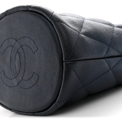 Chanel Iridescent Caviar Quilted My Perfect CC Bucket Drawstring Bag Blue 10 of 11