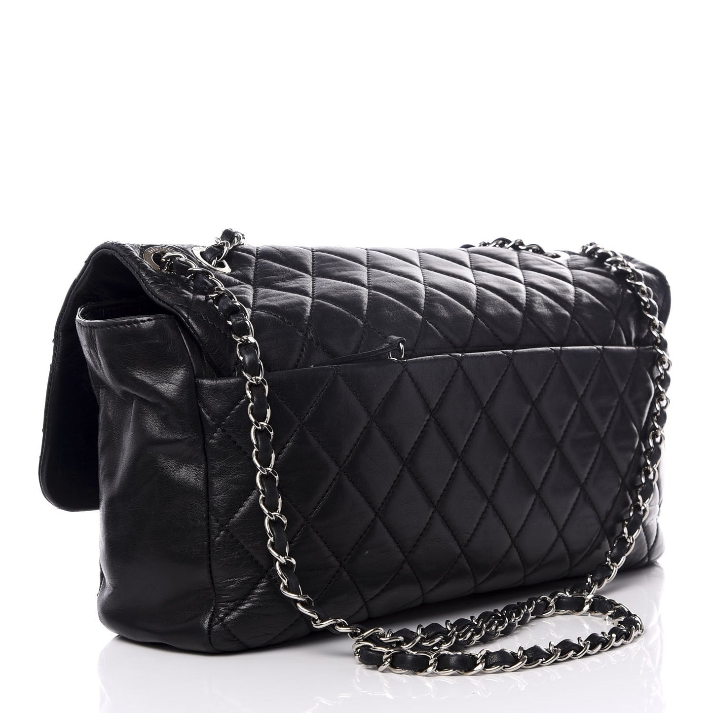 Lambskin Quilted Maxi Coco Rain Flap Black