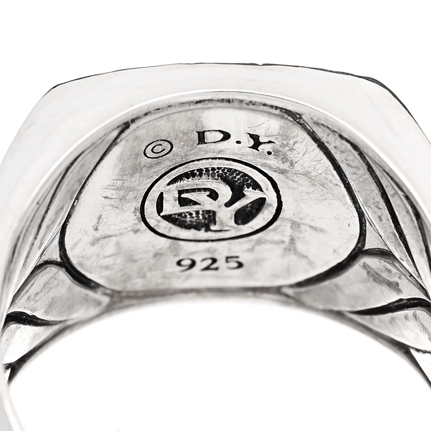 David Yurman Sterling Silver Diamond Mens Pave Signet Ring 71 13.25 5 of 5