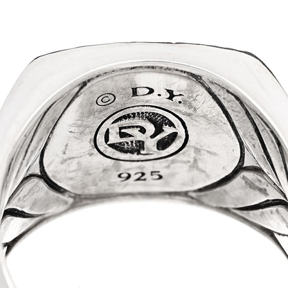 David Yurman Sterling Silver Diamond Mens Pave Signet Ring 71 13.25 5 of 5