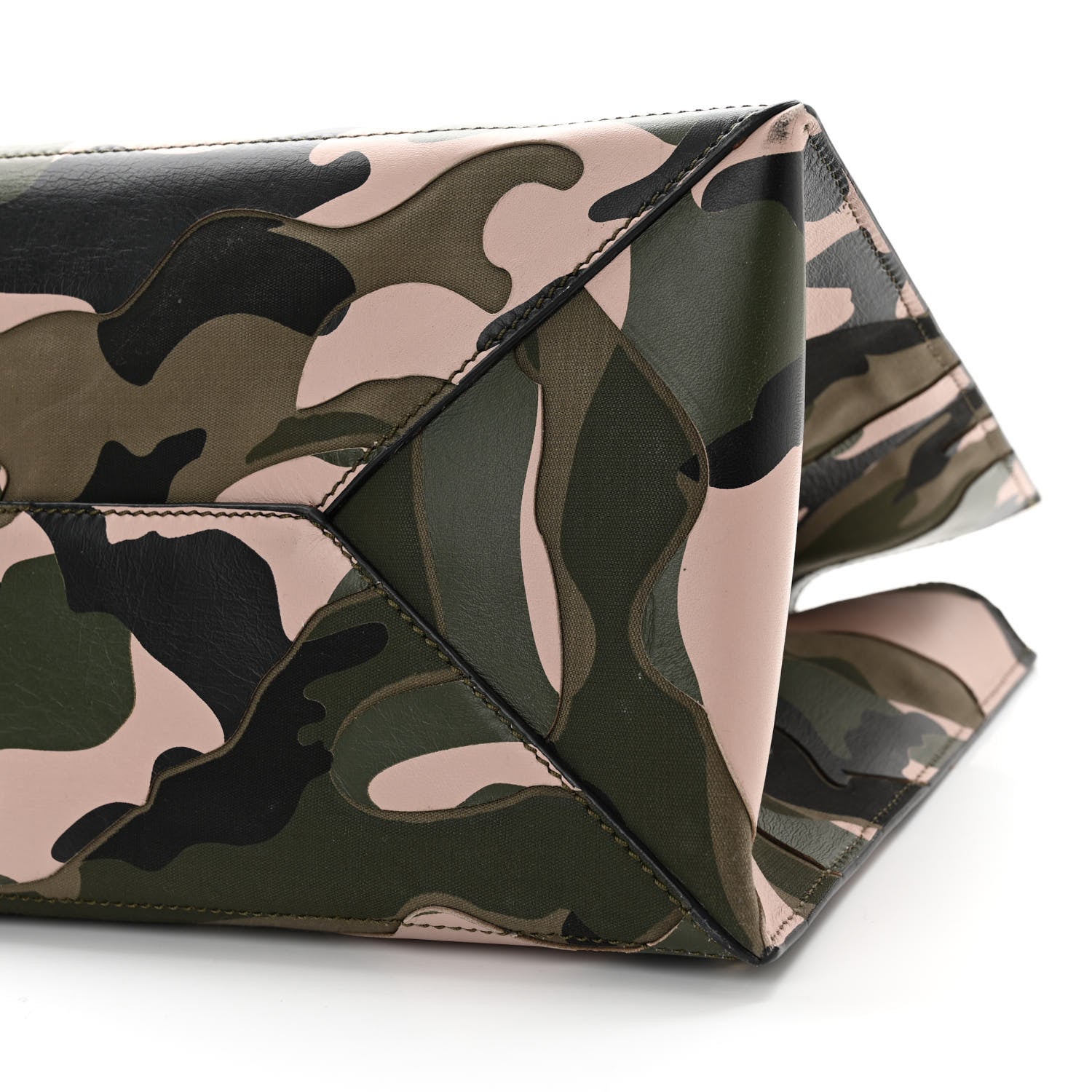 Valentino Garavani Nappa Canvas Camo Medium Rockstud Soft Tote Water Rose 9 of 16