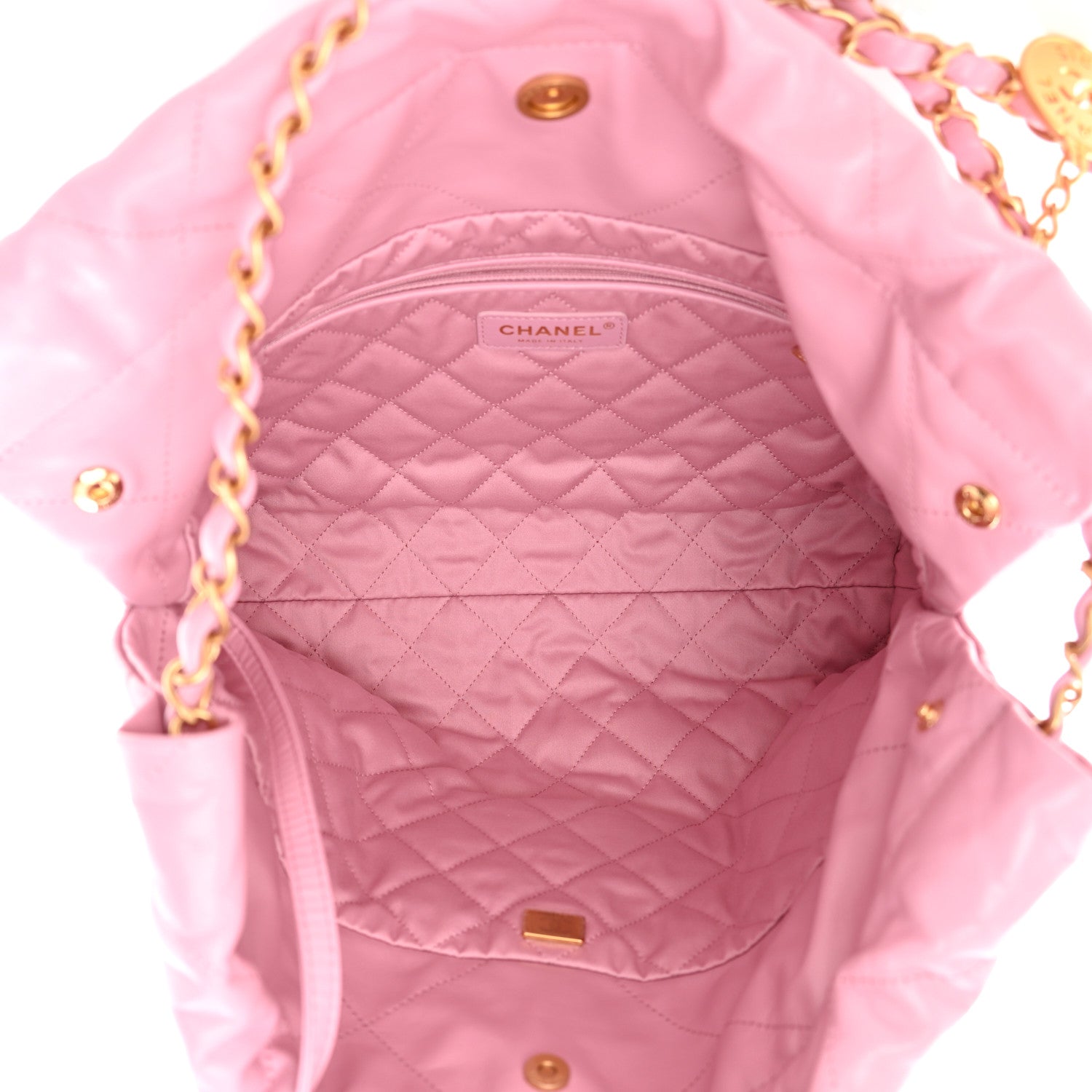 Chanel Shiny Calfskin Quilted Small Chanel 22 Pink 6 of 12