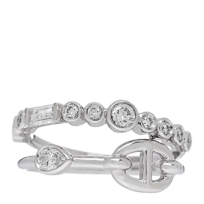 Hermes 18K White Gold Diamond Chaine D'Ancre Fancy Chaos Ring 52 6 1 of 5