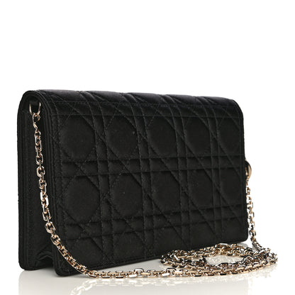 Christian Dior Satin Cannage Lady Dior Clutch Black 3 of 13