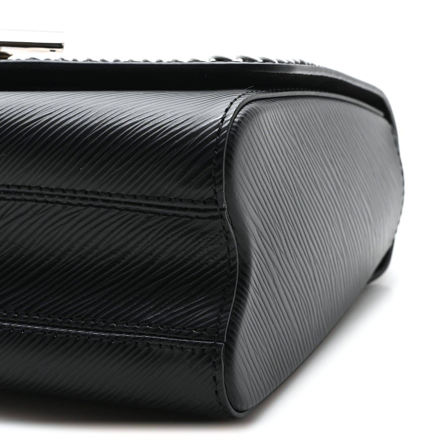 Epi Whipstitch Heart Twist Shoulder Bag MM Black