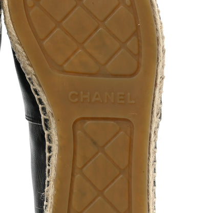 Chanel Lambskin CC Espadrilles 37 Black 7 of 12