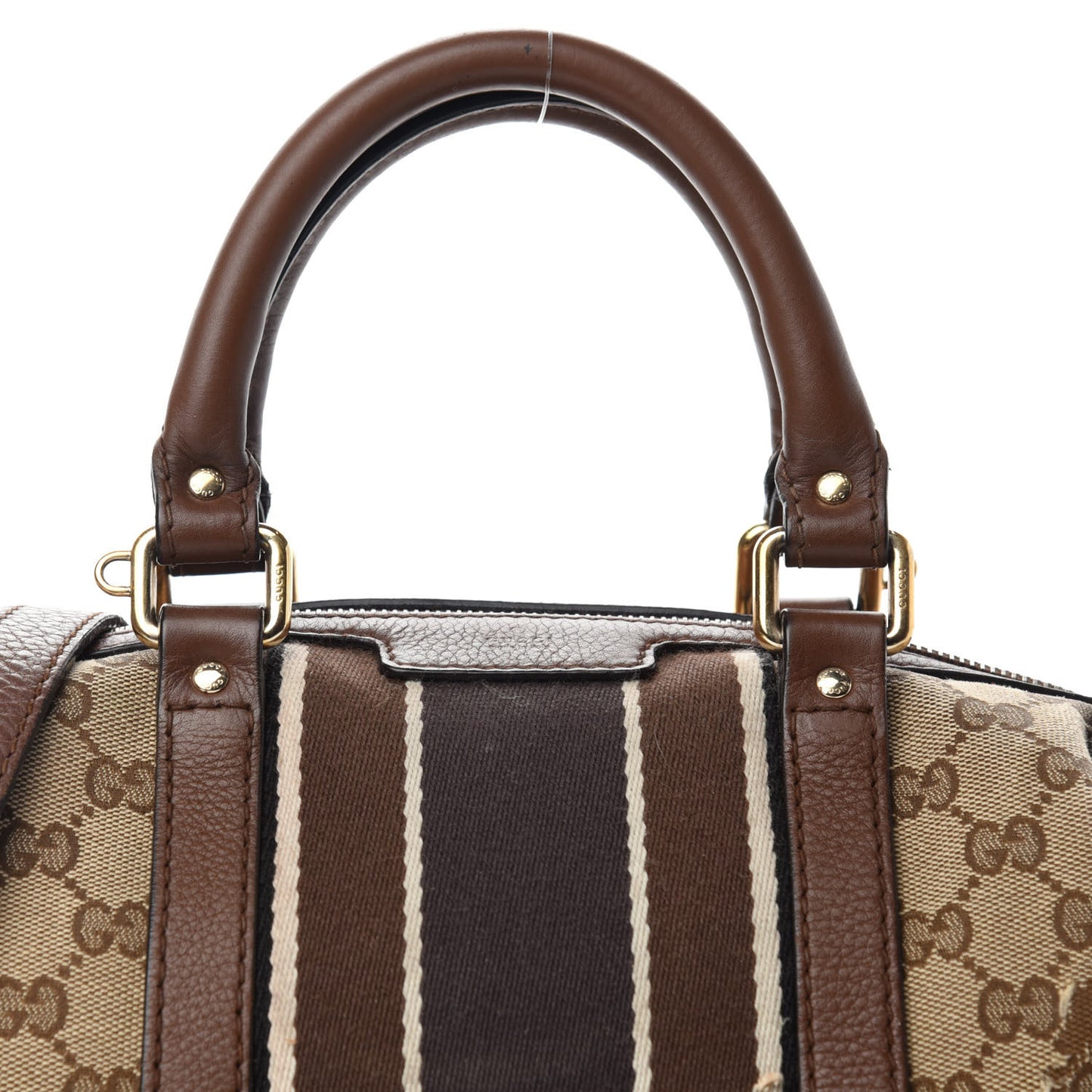 Monogram Vintage Web Small Boston Dark Brown