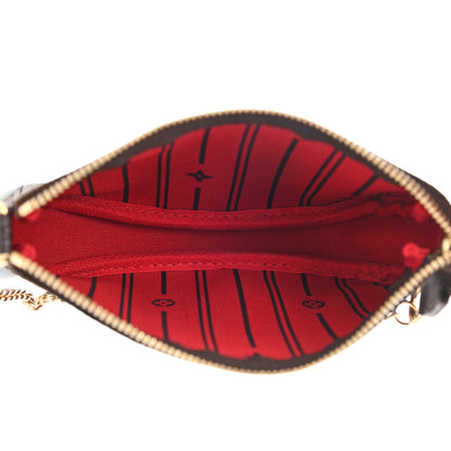 Louis Vuitton Damier Ebene Complice Trunks and Bags Mini Pochette Accessories Red 5 of 10