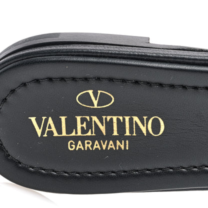 Valentino Garavani Nappa Monochrome Roman Stud Flat Slide Sandals 36.5 Black 7 of 7