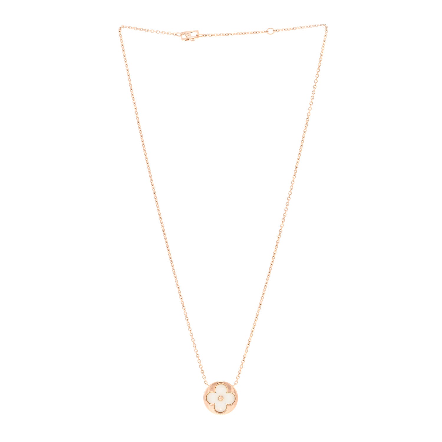 Louis Vuitton 18K Pink Gold Mother Of Pearl Blossom Sun Pendant Necklace 3 of 5