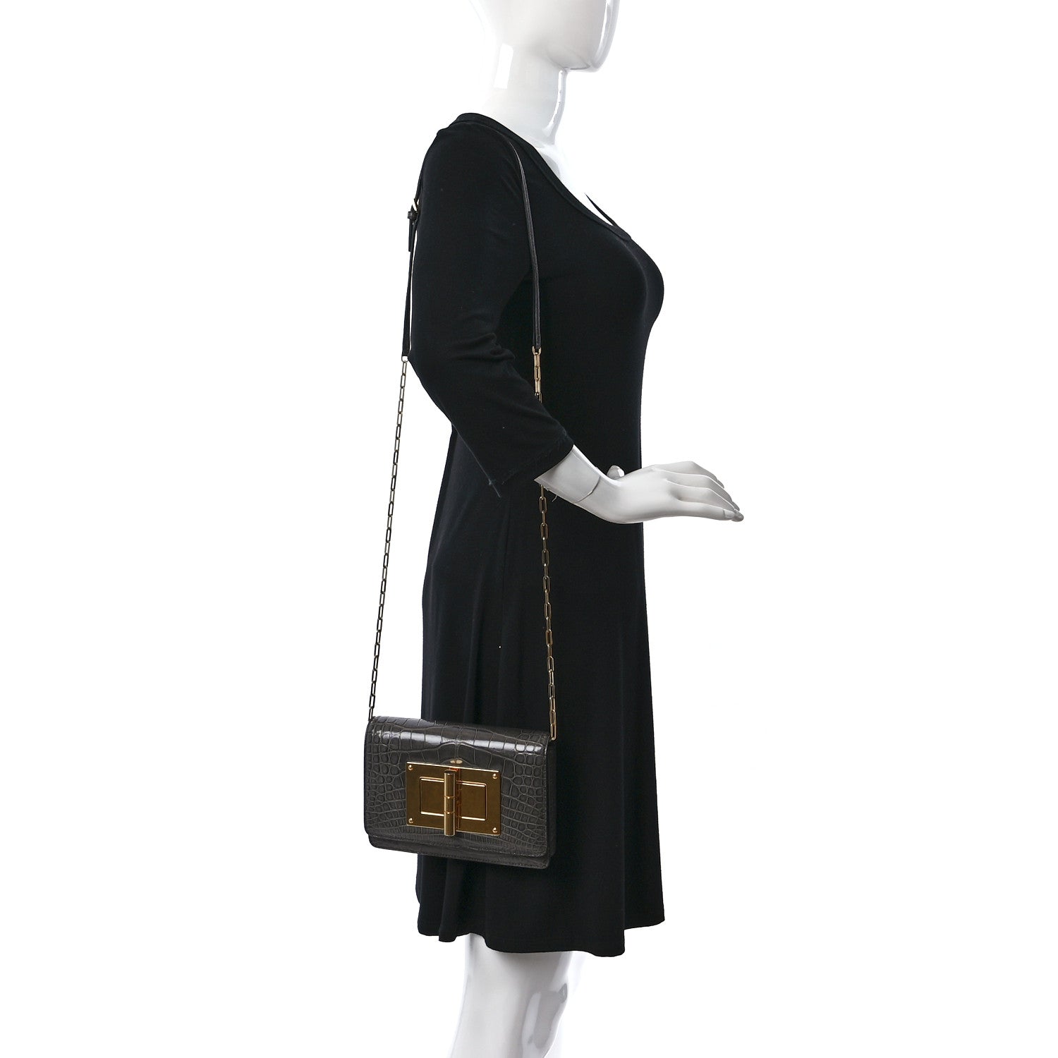 Tom Ford Alligator Natalia Bag Graphite 2 of 8