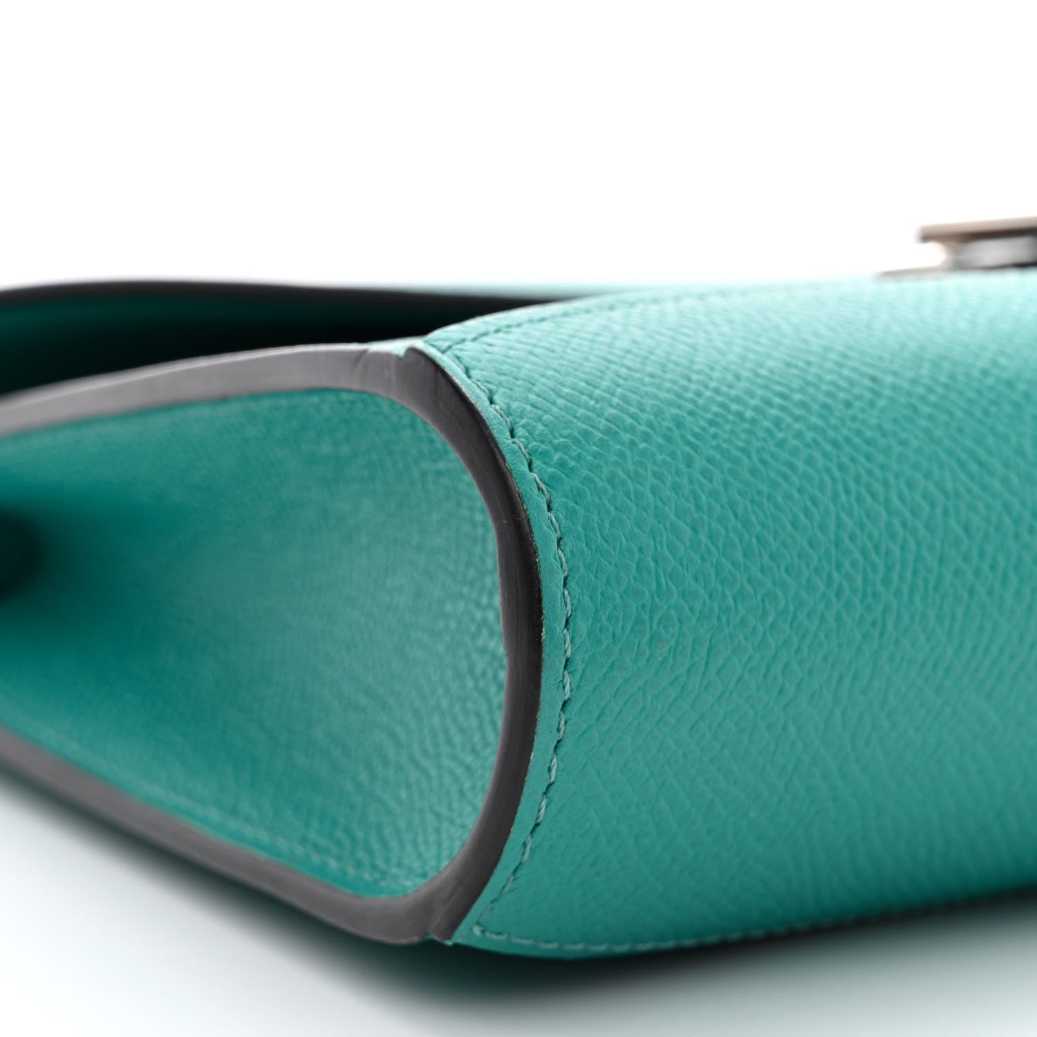 Moynat Carat Calfskin Gabrielle Clutch Turquoise 8 of 9