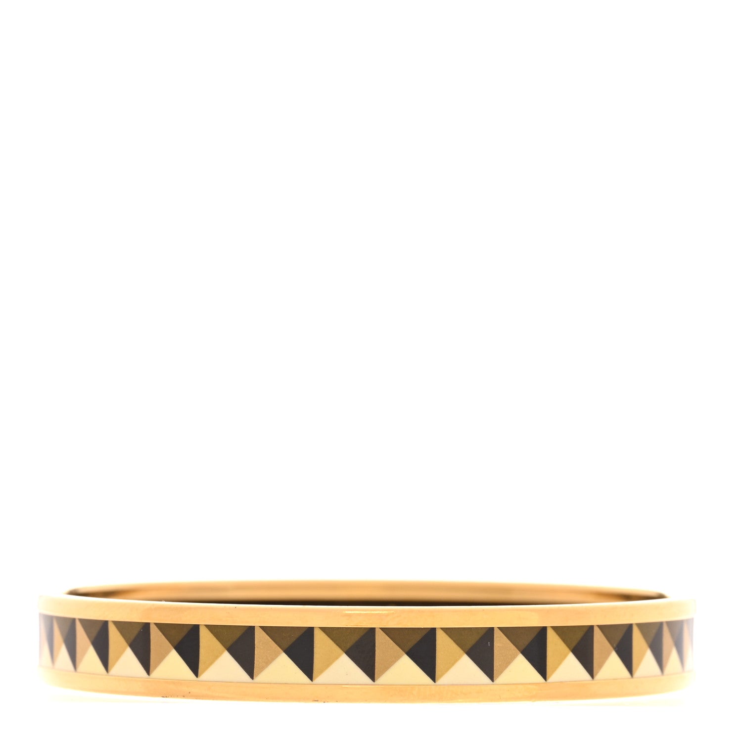 Hermes Enamel Printed Narrow Clous en Trompe l'Oeil Bracelet 65 1 of 6