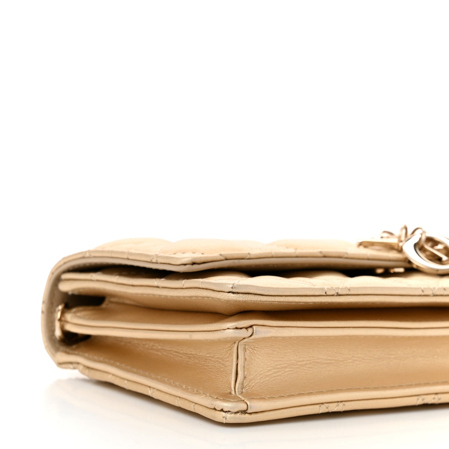 Metallic Lambskin Cannage Mini My Dior Bag Gold