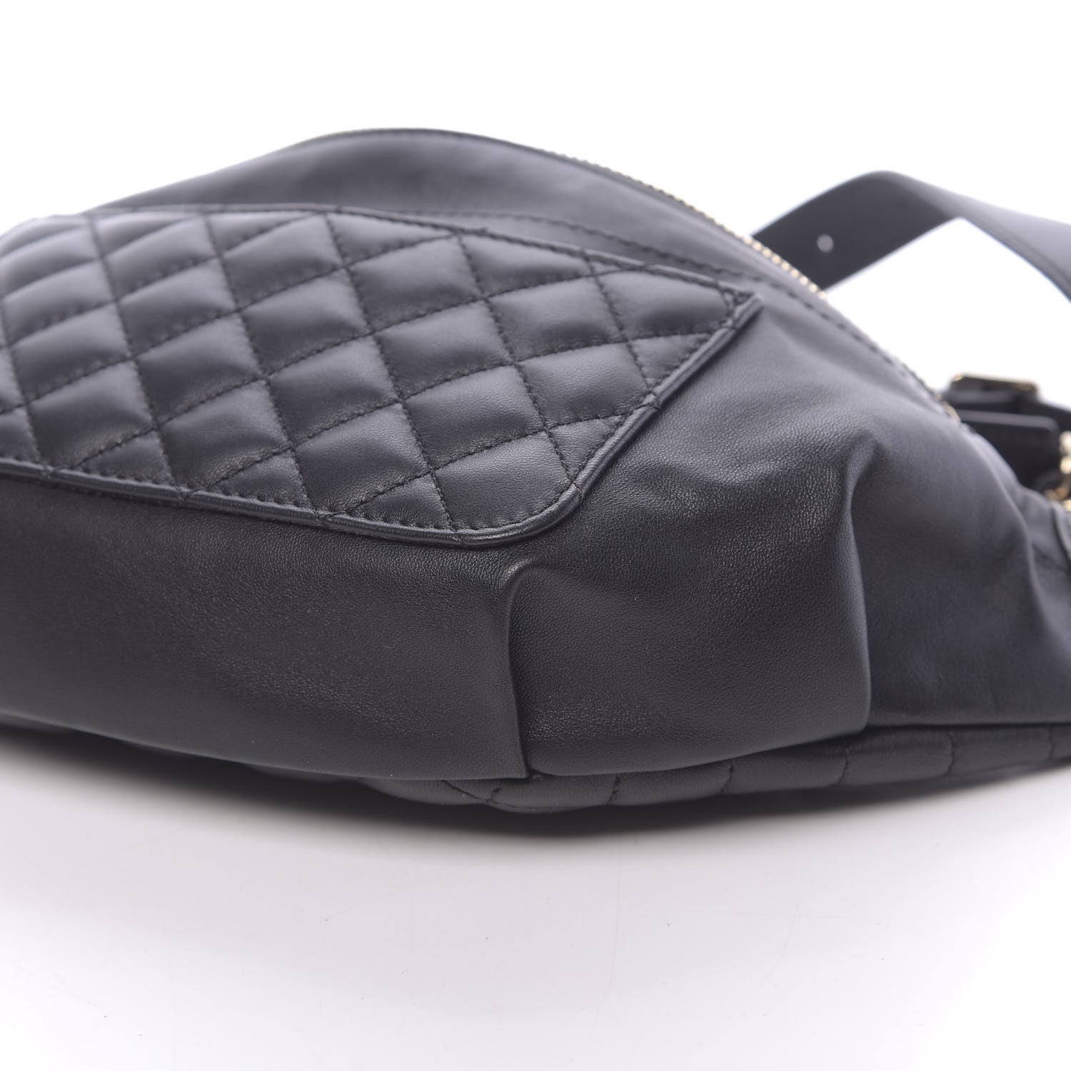 Chanel Lambskin Quilted Waist Bag Fanny Pack Black 9 of 10