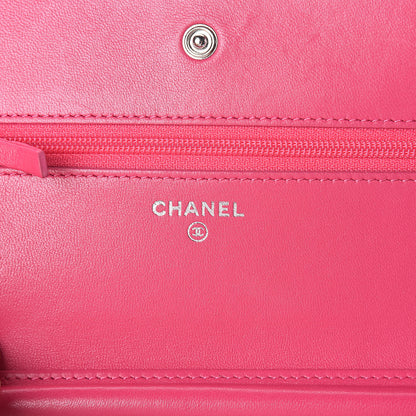 Chanel Lambskin Quilted Wallet On Chain WOC Pink 7 of 13