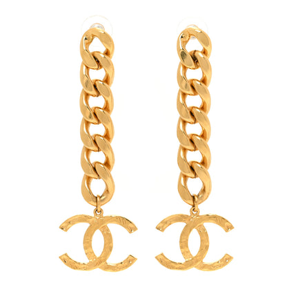 Chanel Metal CC Pick Drop Earrings Gold 1 of 5