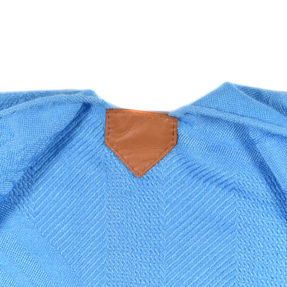 Hermes Cashmere Silk New Libris Poncho Bleu Azur 3 of 4