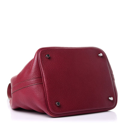 Hermes Taurillon Clemence Picotin Lock 22 MM Rubis 3 of 11