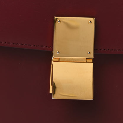 Celine Box Calfskin Medium Classic Box Flap Bag Burgundy 8 of 10