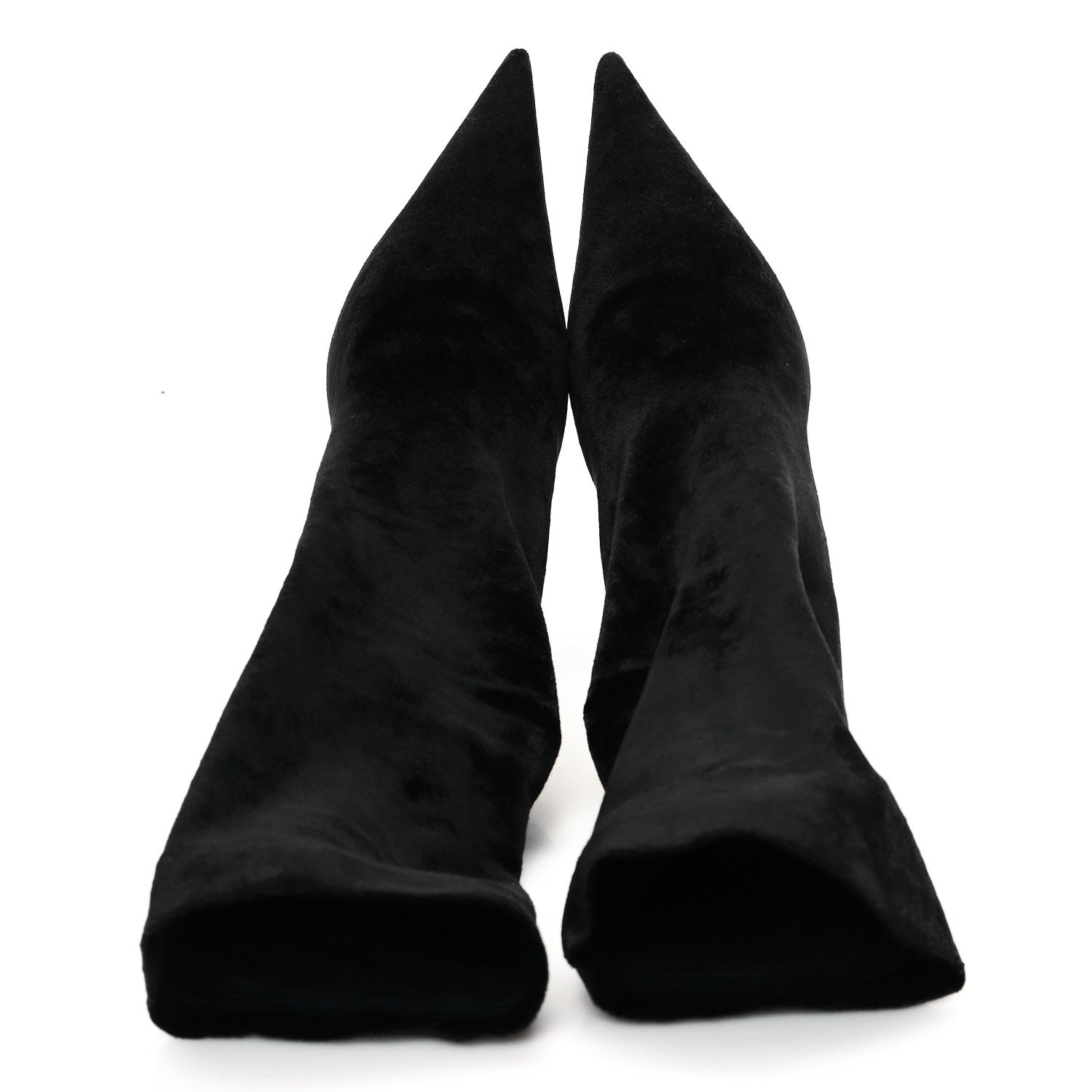Balenciaga Velvet Spandex Extreme Pointed Toe Knife Ankle Boots 37 Black 2 of 8