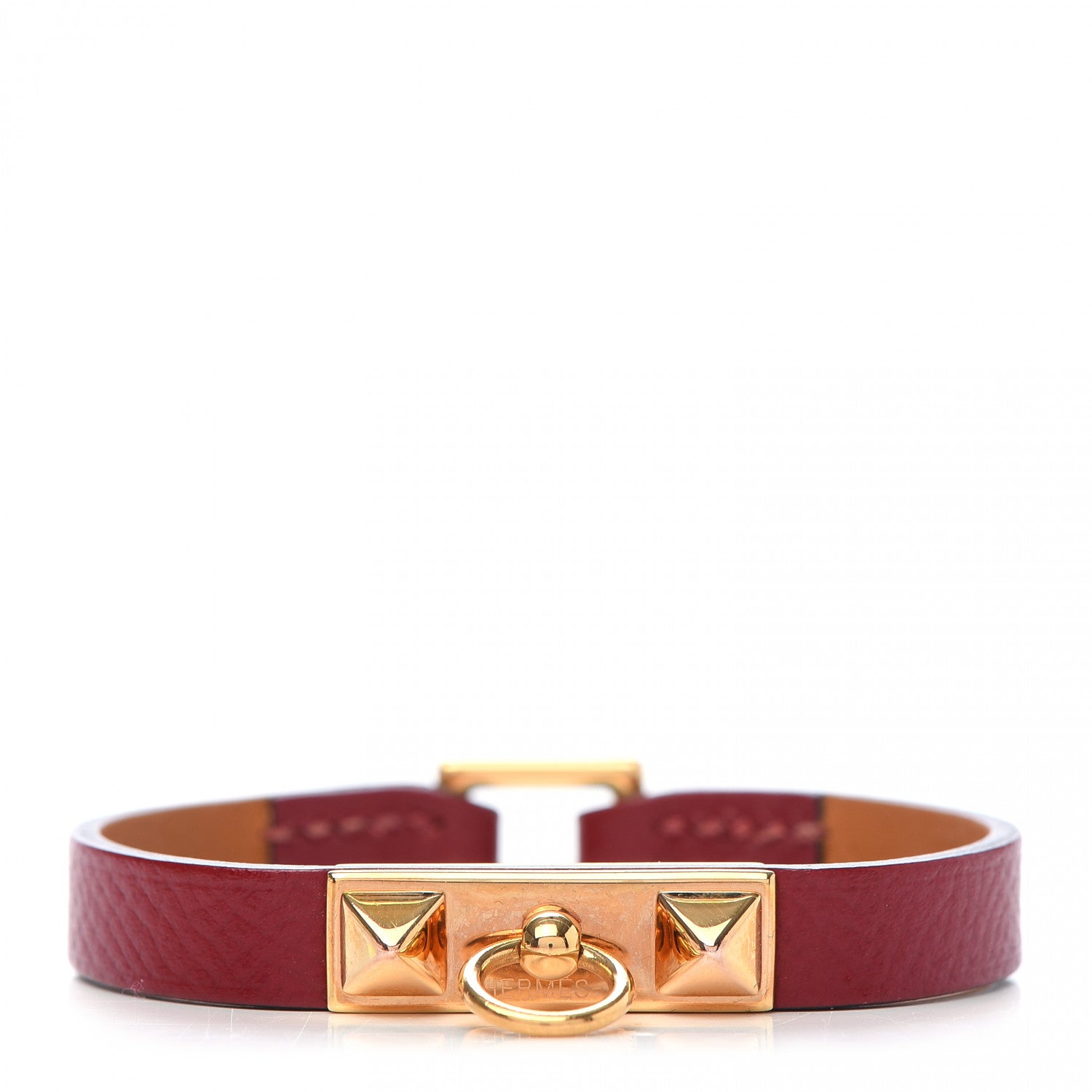 Hermes Epsom Micro Rivale Bracelet XS Rouge Grenat 1 of 6