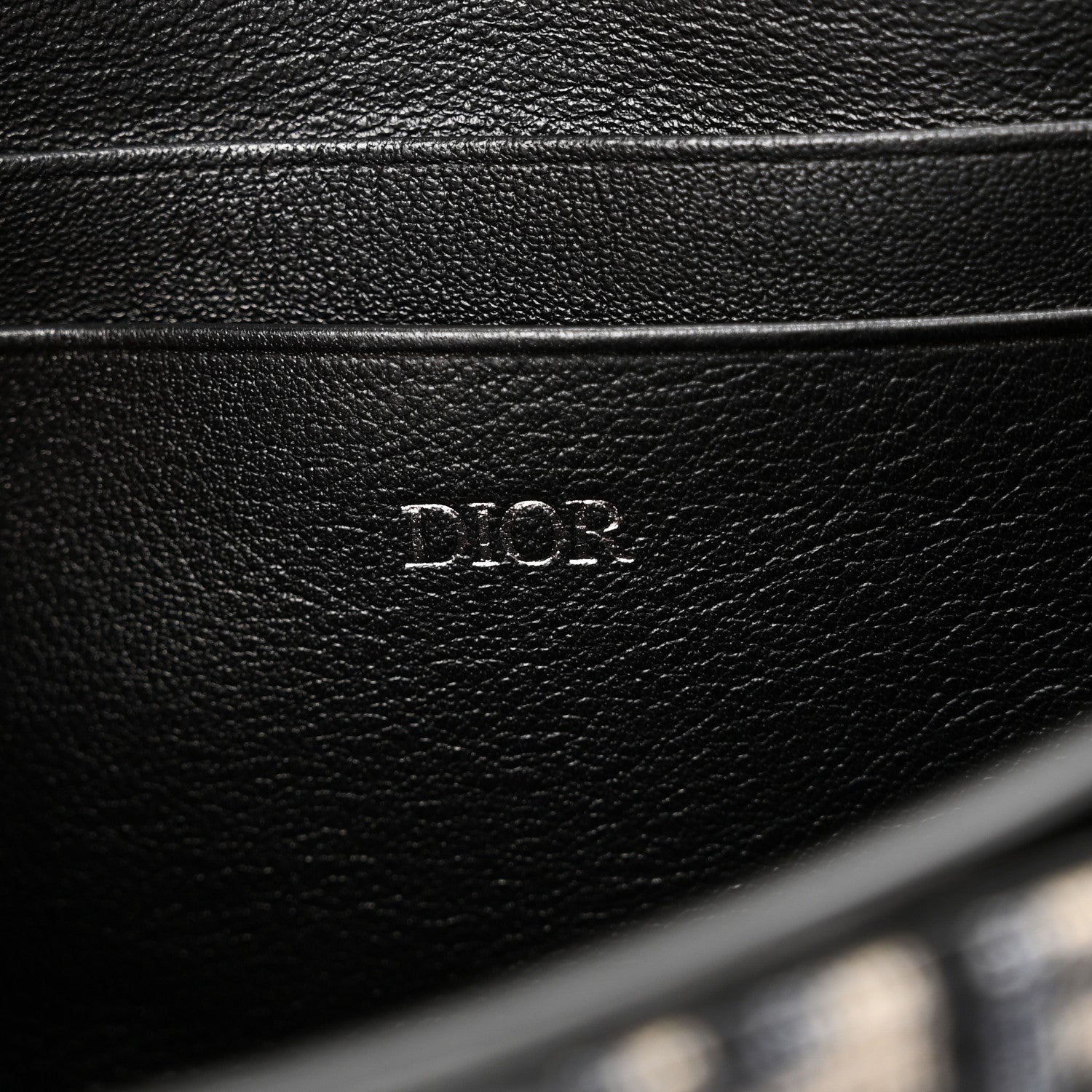 Christian Dior Oblique Smooth Calfskin Elite Wallet On Strap Black Blue 6 of 9